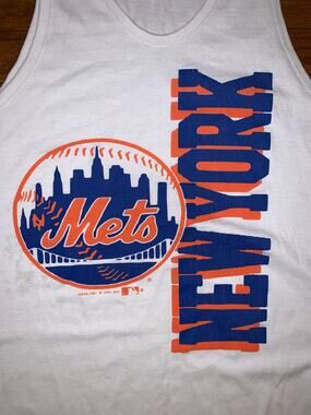 Vintage 1989 NY Mets Tank Top Large USA Skyline Logo
